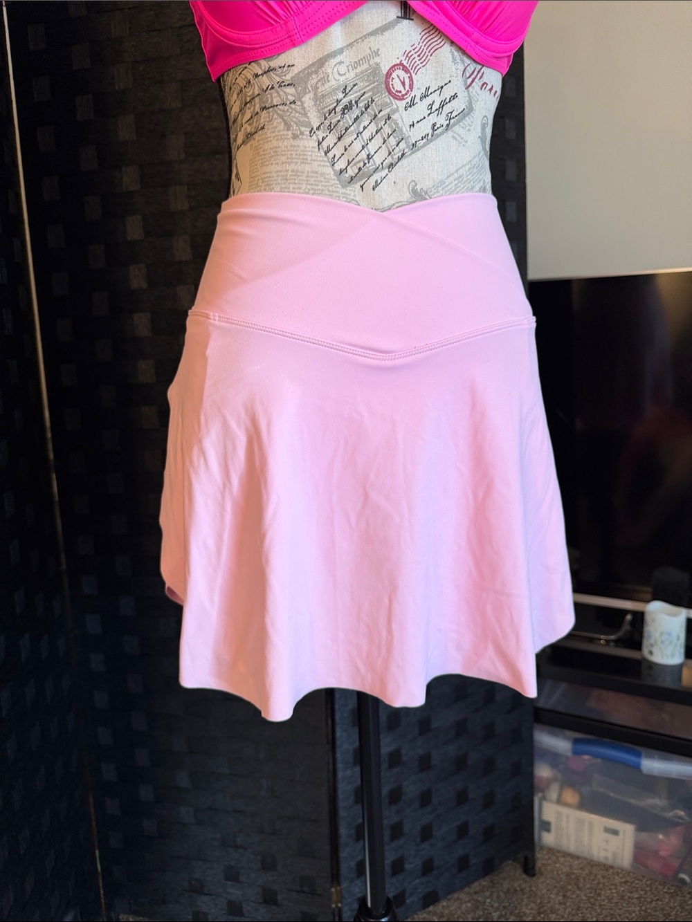 Pink Women's Athletic Skirt with V-Waistband